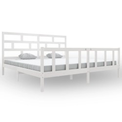 vidaXL Estructura de cama madera maciza de pino blanco 200x200 cm