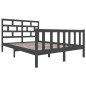 vidaXL Estructura de cama de madera maciza de pino gris 160x200 cm