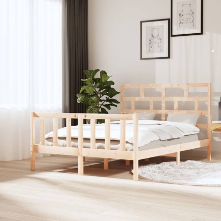 vidaXL Estructura de cama de madera maciza de pino 140x200 cm