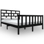vidaXL Estructura de cama de madera maciza de pino negro 160x200 cm vidaXL Estructura de cama de madera maciza de pino negro 160x200 cm
