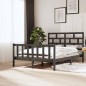 vidaXL Estructura de cama madera maciza de pino gris 150x200 cm vidaXL Estructura de cama madera maciza de pino gris 150x200 cm