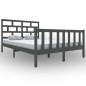 vidaXL Estructura de cama madera maciza de pino gris 150x200 cm vidaXL Estructura de cama madera maciza de pino gris 150x200 cm