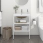 vidaXL Estructura de baño con lavabo incorporado hierro blanco vidaXL Estructura de baño con lavabo incorporado hierro blanco