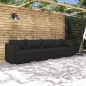 vidaXL Set de muebles de jardín 4 pzas y cojines ratán sintético negro vidaXL Set de muebles de jardín 4 pzas y cojines ratán sintético negro