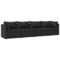 vidaXL Set de muebles de jardín 4 pzas y cojines ratán sintético negro vidaXL Set de muebles de jardín 4 pzas y cojines ratán sintético negro