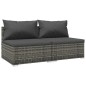 vidaXL Set de muebles de jardín 2 pzas y cojines ratán sintético gris vidaXL Set de muebles de jardín 2 pzas y cojines ratán sintético gris