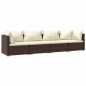 vidaXL Set muebles de jardín 4 piezas y cojines ratán sintético marrón vidaXL Set muebles de jardín 4 piezas y cojines ratán sintético marrón