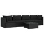 vidaXL Set de sofás de jardín 5 piezas y cojines ratán sintético negro vidaXL Set de sofás de jardín 5 piezas y cojines ratán sintético negro
