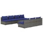 vidaXL Set de sofás de jardín 8 piezas y cojines ratán sintético gris vidaXL Set de sofás de jardín 8 piezas y cojines ratán sintético gris