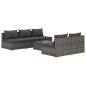 vidaXL Set de sofás de jardín 6 piezas y cojines ratán sintético gris vidaXL Set de sofás de jardín 6 piezas y cojines ratán sintético gris