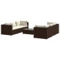 vidaXL Set muebles de jardín 7 piezas y cojines ratán sintético marrón