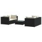 vidaXL Set de muebles de jardín 5 pzas y cojines ratán sintético negro vidaXL Set de muebles de jardín 5 pzas y cojines ratán sintético negro