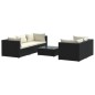 vidaXL Set sofás de jardín 6 piezas y cojines ratán sintético negro vidaXL Set sofás de jardín 6 piezas y cojines ratán sintético negro
