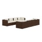 vidaXL Set muebles de jardín 9 piezas y cojines ratán sintético marrón vidaXL Set muebles de jardín 9 piezas y cojines ratán sintético marrón