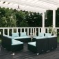 vidaXL Set de sofás de jardín 8 piezas y cojines ratán sintético negro vidaXL Set de sofás de jardín 8 piezas y cojines ratán sintético negro