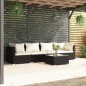 vidaXL Set de sofás de jardín 5 piezas y cojines ratán sintético negro vidaXL Set de sofás de jardín 5 piezas y cojines ratán sintético negro