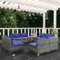 vidaXL Set de muebles de jardín 8 pzas y cojines ratán sintético gris vidaXL Set de muebles de jardín 8 pzas y cojines ratán sintético gris