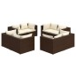 vidaXL Set muebles de jardín 8 piezas y cojines ratán sintético marrón vidaXL Set muebles de jardín 8 piezas y cojines ratán sintético marrón