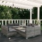vidaXL Set de muebles de jardín 9 pzas y cojines ratán sintético gris vidaXL Set de muebles de jardín 9 pzas y cojines ratán sintético gris