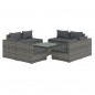 vidaXL Set de muebles de jardín 9 pzas y cojines ratán sintético gris vidaXL Set de muebles de jardín 9 pzas y cojines ratán sintético gris