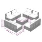 vidaXL Set de muebles de jardín 9 pzas y cojines ratán sintético gris vidaXL Set de muebles de jardín 9 pzas y cojines ratán sintético gris