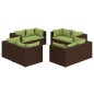 vidaXL Set sofás de jardín 8 piezas y cojines ratán sintético marrón vidaXL Set sofás de jardín 8 piezas y cojines ratán sintético marrón