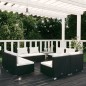 vidaXL Set de sofás de jardín 8 piezas y cojines ratán sintético negro vidaXL Set de sofás de jardín 8 piezas y cojines ratán sintético negro