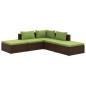 vidaXL Set sofás de jardín 5 piezas y cojines ratán sintético marrón vidaXL Set sofás de jardín 5 piezas y cojines ratán sintético marrón