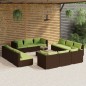 vidaXL Set muebles de jardín 13 pzas y cojines ratán sintético marrón vidaXL Set muebles de jardín 13 pzas y cojines ratán sintético marrón