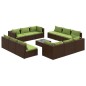 vidaXL Set muebles de jardín 13 pzas y cojines ratán sintético marrón vidaXL Set muebles de jardín 13 pzas y cojines ratán sintético marrón