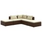 vidaXL Set muebles de jardín 5 piezas y cojines ratán sintético marrón vidaXL Set muebles de jardín 5 piezas y cojines ratán sintético marrón