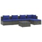 vidaXL Set de sofás de jardín 6 piezas y cojines ratán sintético gris vidaXL Set de sofás de jardín 6 piezas y cojines ratán sintético gris