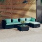 vidaXL Set de muebles de jardín 6 pzas y cojines ratán sintético negro vidaXL Set de muebles de jardín 6 pzas y cojines ratán sintético negro