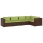 vidaXL Set sofás de jardín 5 piezas y cojines ratán sintético marrón vidaXL Set sofás de jardín 5 piezas y cojines ratán sintético marrón