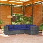 vidaXL Set de sofás de jardín 4 piezas y cojines ratán sintético gris