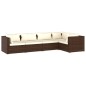 vidaXL Set muebles de jardín 5 piezas y cojines ratán sintético marrón vidaXL Set muebles de jardín 5 piezas y cojines ratán sintético marrón