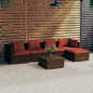 vidaXL Set muebles de jardín 6 piezas y cojines ratán sintético marrón vidaXL Set muebles de jardín 6 piezas y cojines ratán sintético marrón