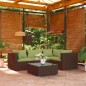 vidaXL Set sofás de jardín 5 piezas y cojines ratán sintético marrón vidaXL Set sofás de jardín 5 piezas y cojines ratán sintético marrón