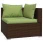 vidaXL Set sofás de jardín 5 piezas y cojines ratán sintético marrón vidaXL Set sofás de jardín 5 piezas y cojines ratán sintético marrón