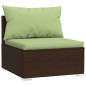 vidaXL Set sofás de jardín 5 piezas y cojines ratán sintético marrón vidaXL Set sofás de jardín 5 piezas y cojines ratán sintético marrón