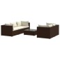 vidaXL Set muebles de jardín 6 piezas y cojines ratán sintético marrón vidaXL Set muebles de jardín 6 piezas y cojines ratán sintético marrón