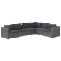 vidaXL Set de muebles de jardín 6 pzas y cojines ratán sintético gris vidaXL Set de muebles de jardín 6 pzas y cojines ratán sintético gris