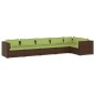 vidaXL Set muebles de jardín 6 piezas y cojines ratán sintético marrón vidaXL Set muebles de jardín 6 piezas y cojines ratán sintético marrón