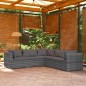 vidaXL Set de muebles de jardín 5 pzas y cojines ratán sintético gris vidaXL Set de muebles de jardín 5 pzas y cojines ratán sintético gris