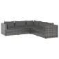 vidaXL Set de muebles de jardín 5 pzas y cojines ratán sintético gris vidaXL Set de muebles de jardín 5 pzas y cojines ratán sintético gris
