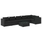 vidaXL Set de muebles de jardín 7 pzas y cojines ratán sintético negro vidaXL Set de muebles de jardín 7 pzas y cojines ratán sintético negro