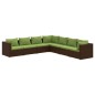 vidaXL Set muebles de jardín 7 piezas y cojines ratán sintético marrón vidaXL Set muebles de jardín 7 piezas y cojines ratán sintético marrón