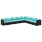 vidaXL Set de muebles de jardín 8 pzas y cojines ratán sintético negro vidaXL Set de muebles de jardín 8 pzas y cojines ratán sintético negro