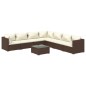 vidaXL Set muebles de jardín 8 piezas y cojines ratán sintético marrón vidaXL Set muebles de jardín 8 piezas y cojines ratán sintético marrón