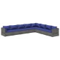 vidaXL Set de sofás de jardín 8 piezas y cojines ratán sintético gris vidaXL Set de sofás de jardín 8 piezas y cojines ratán sintético gris